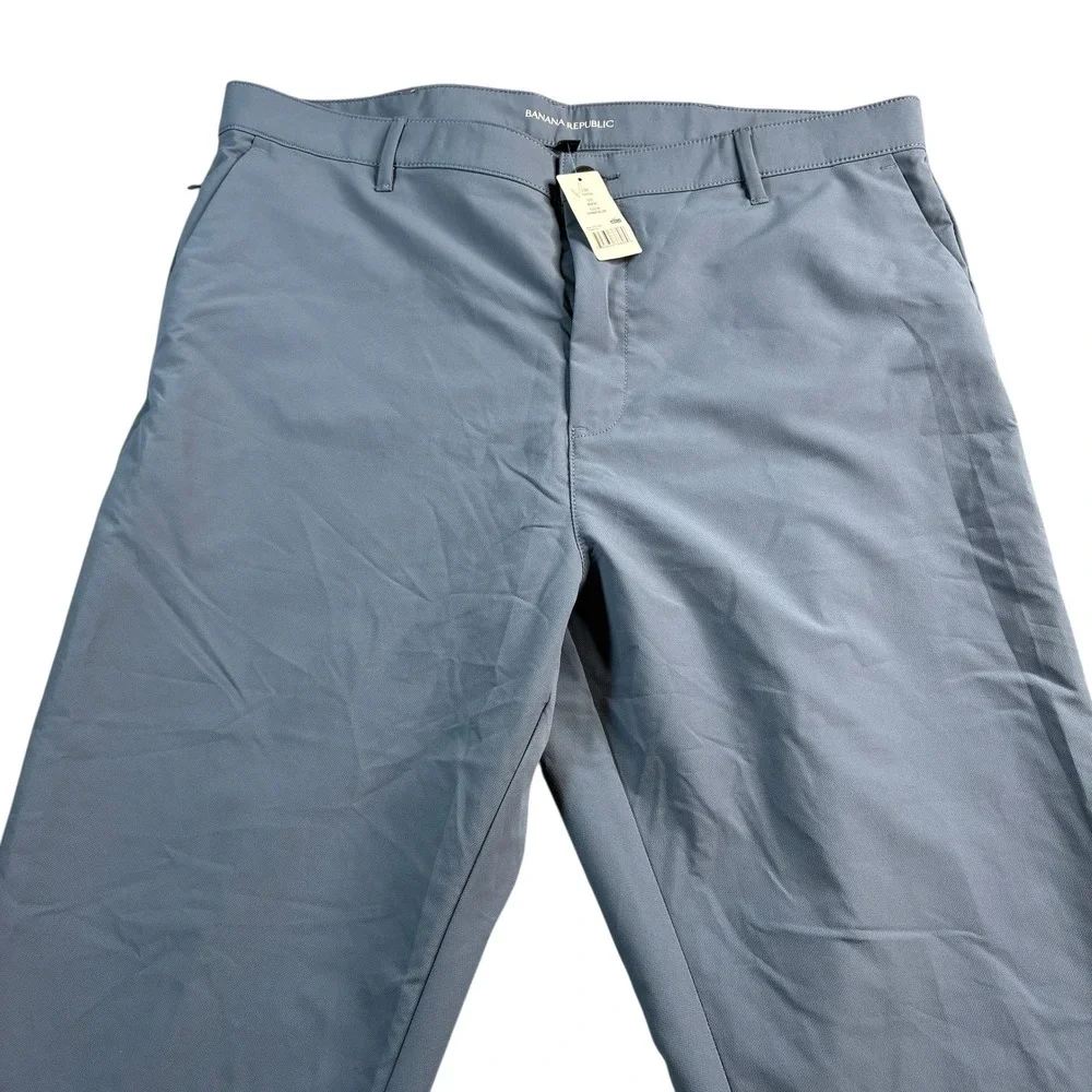 Banana Republic Mens 40x34 China Blue Slim Fit‎ Stretch Performance Pants NWT
